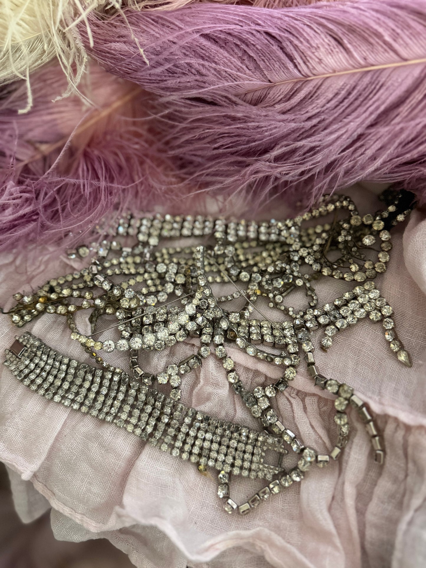 Antique Costume Rhinestone Lot