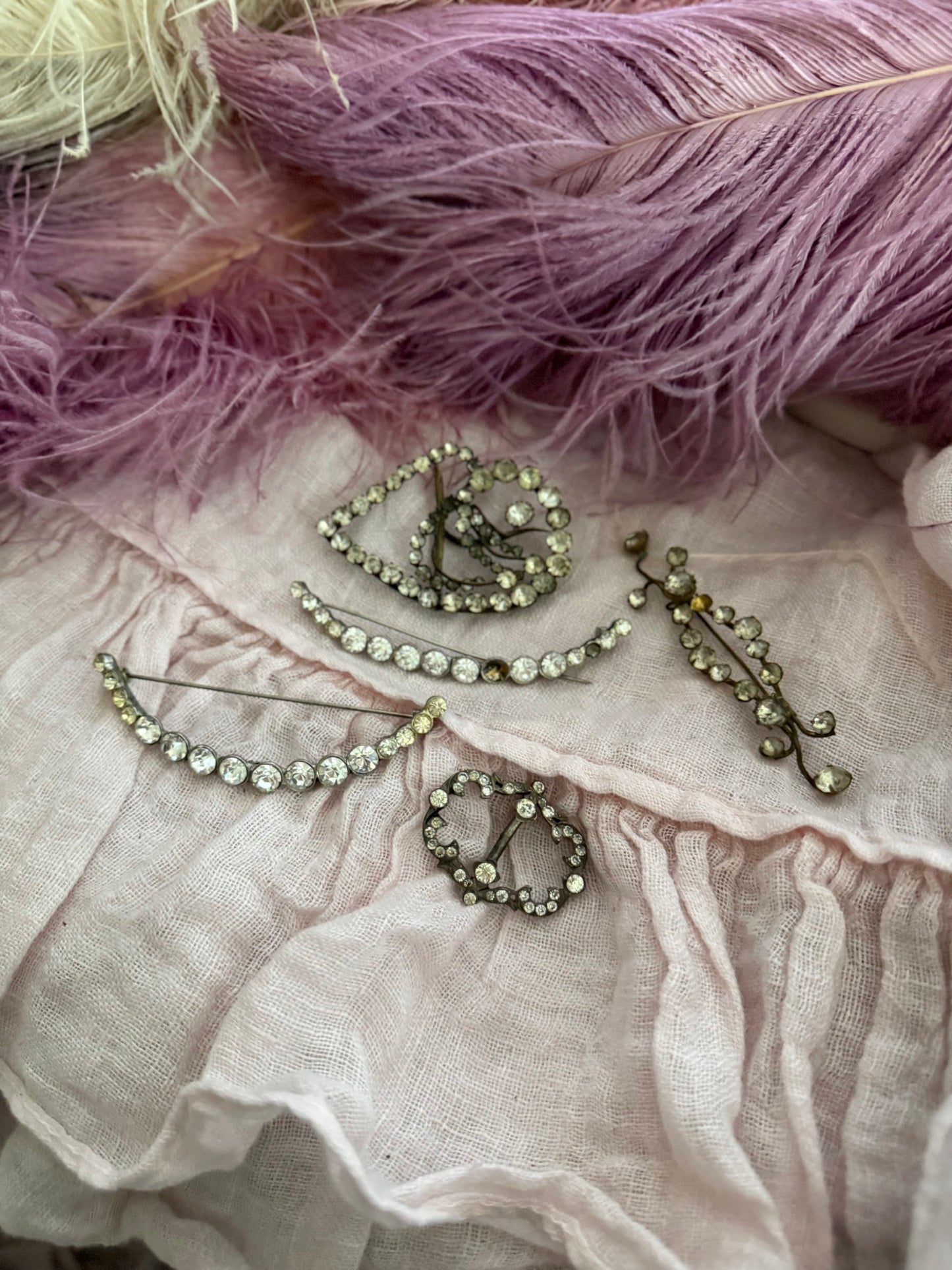 Antique Costume Rhinestone Lot