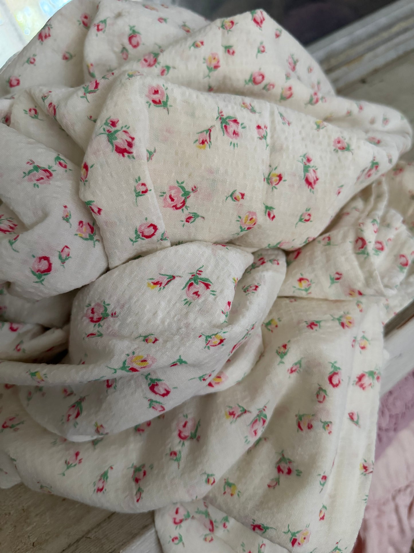 True Vintage Pink Ditsy Rose Duvet