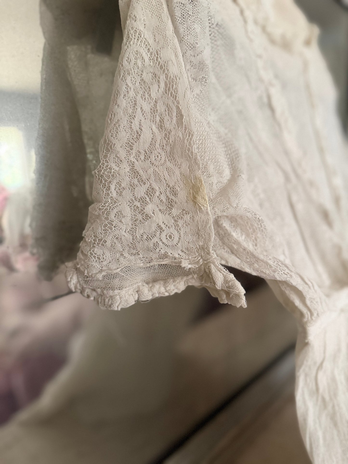 Antique White Net Lace Dress