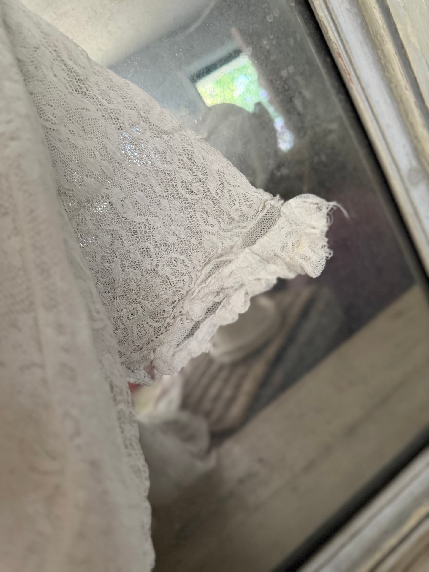 Antique White Net Lace Dress