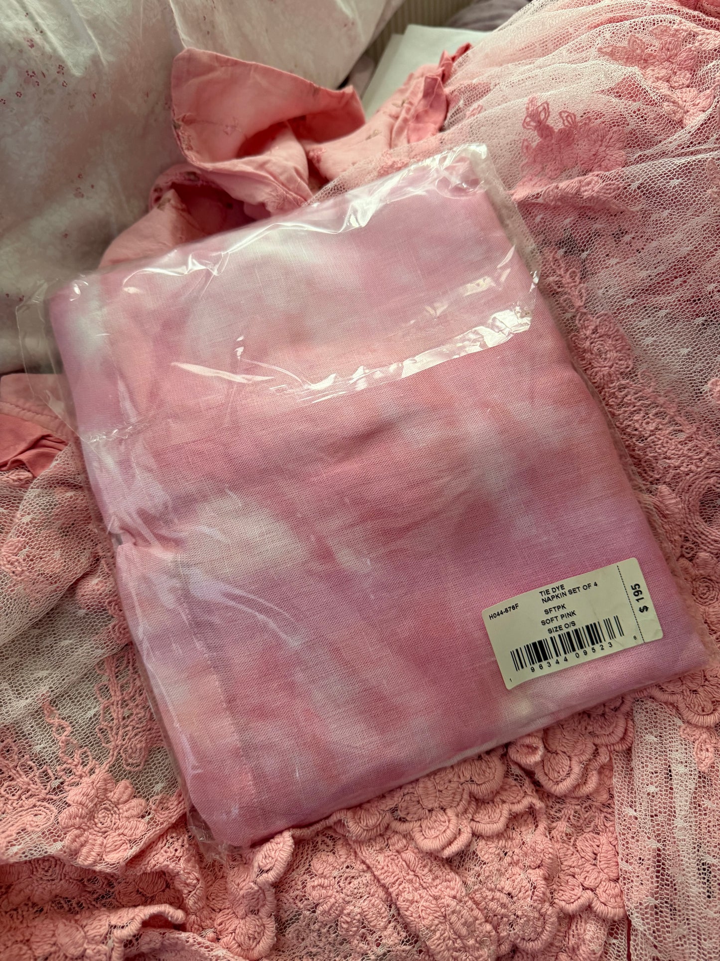 LOVESHACKFANCY Love Shack Fancy Pink Linen Napkins Set of 4