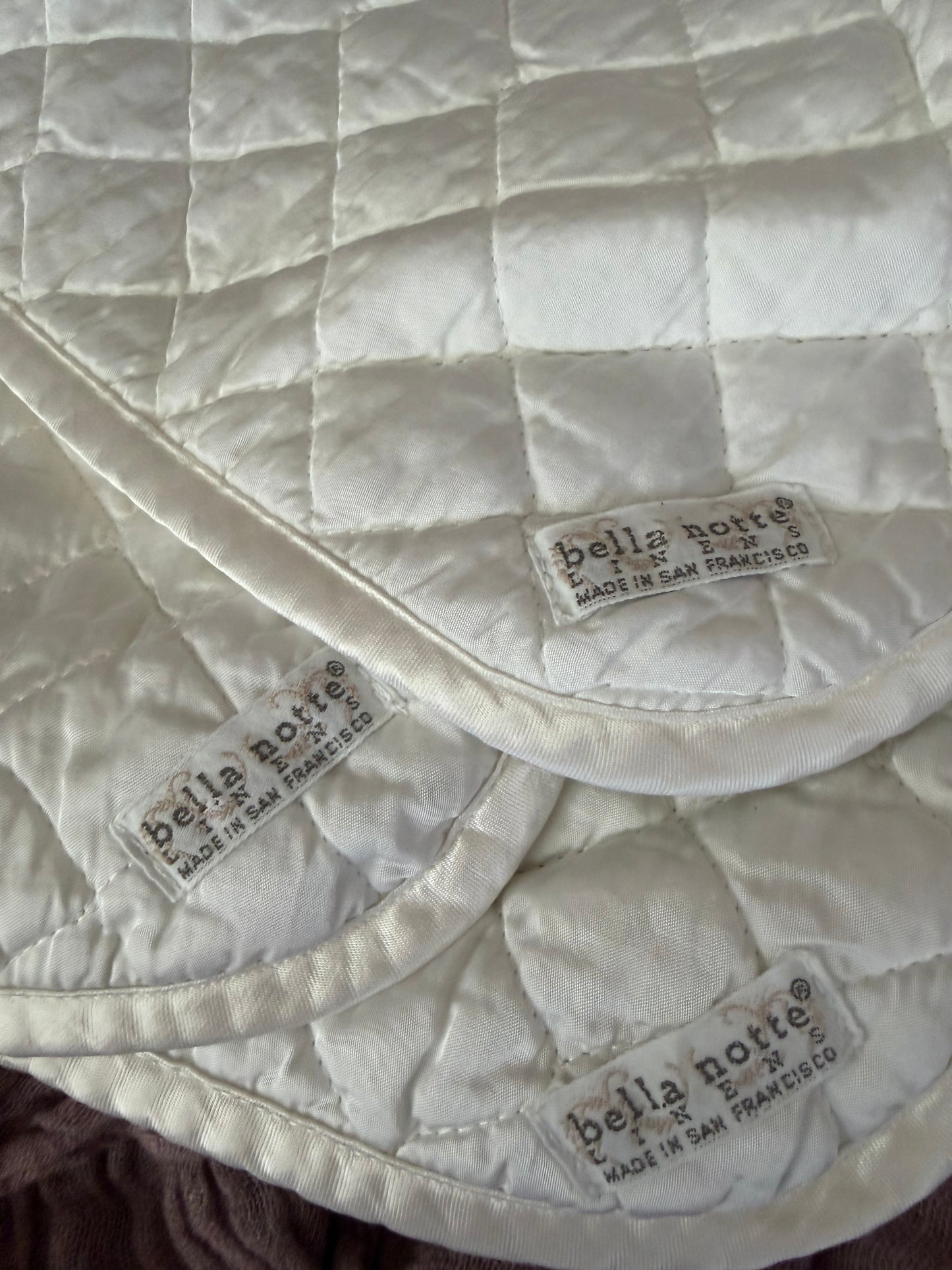 RARE Bella Notte White Silk Velvet Placemats