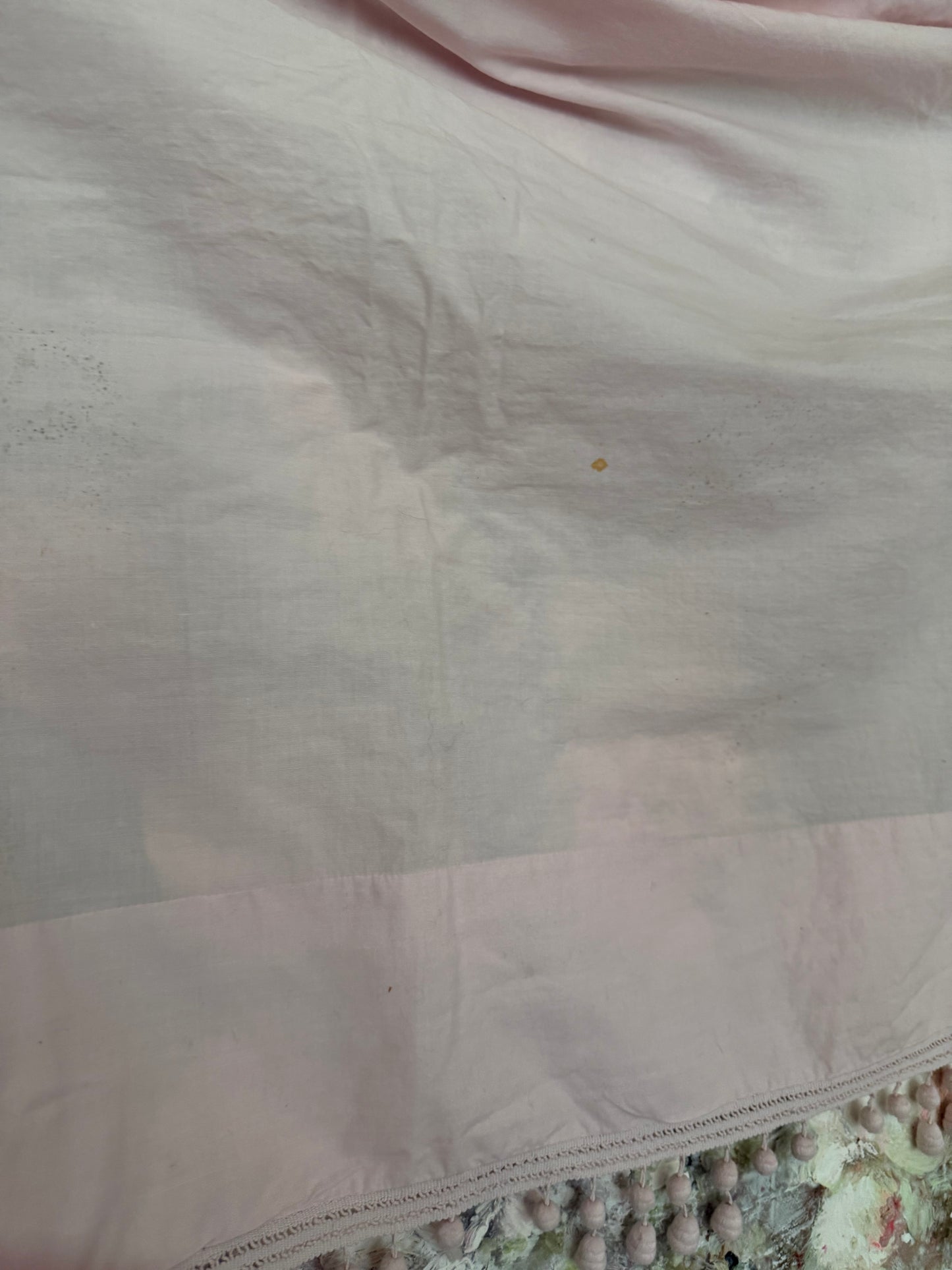 Antique Pink Bobble Pelmet Curtain