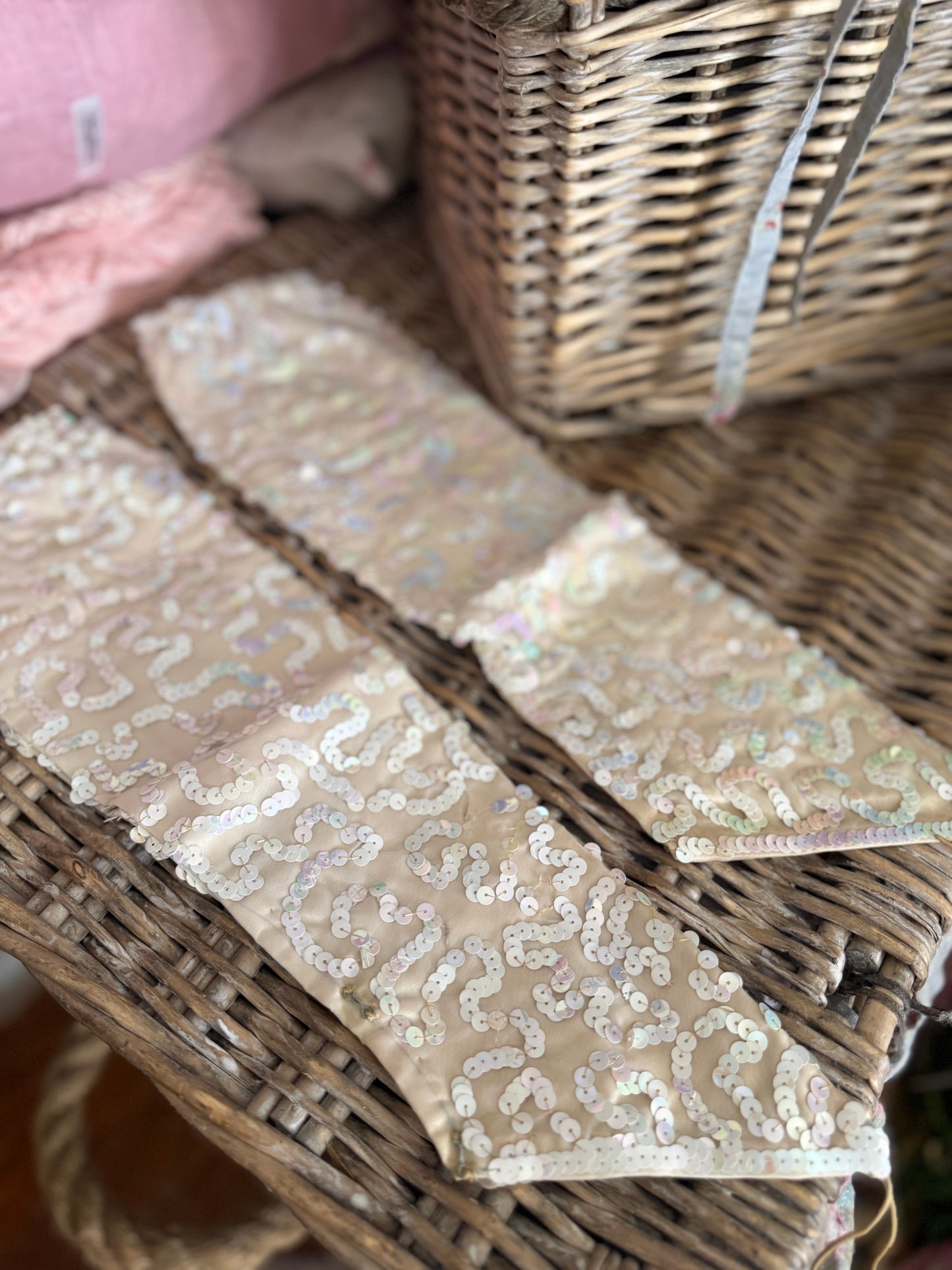 Vintage Showgirl Arm Sleeves AB Sequins