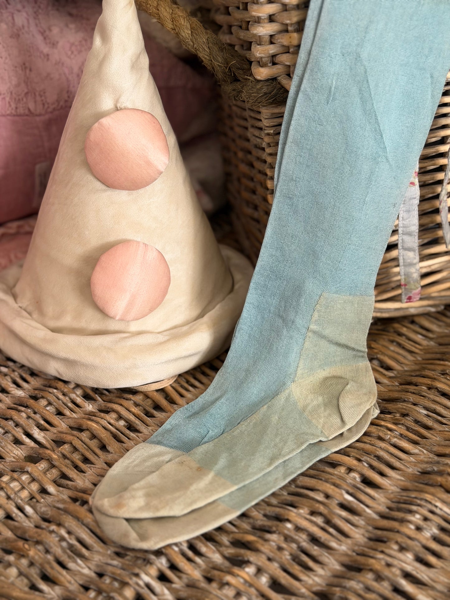 Antique Blue Silk Stockings