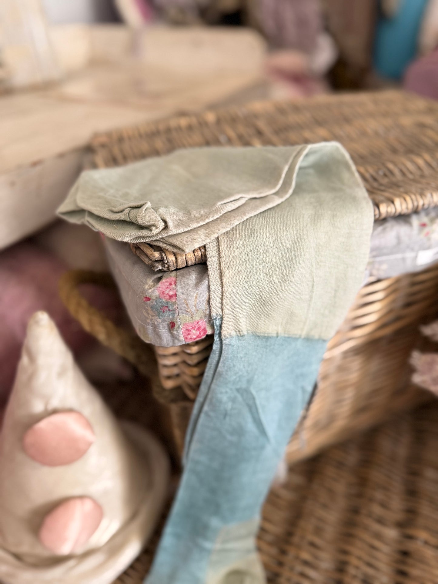 Antique Blue Silk Stockings