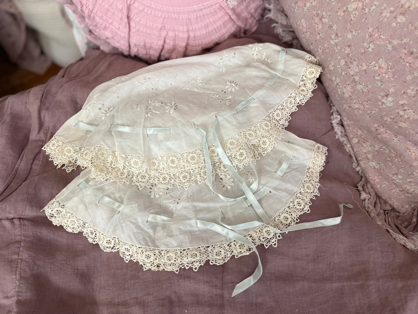 Pair Antique Lace Boudoir Bags