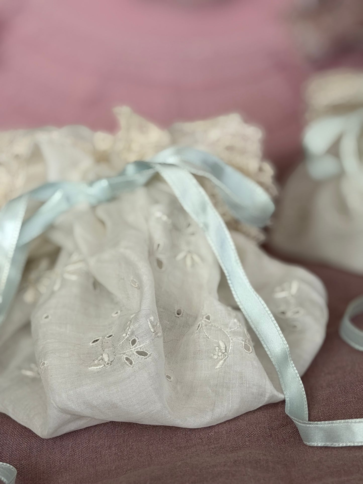 Pair Antique Lace Boudoir Bags