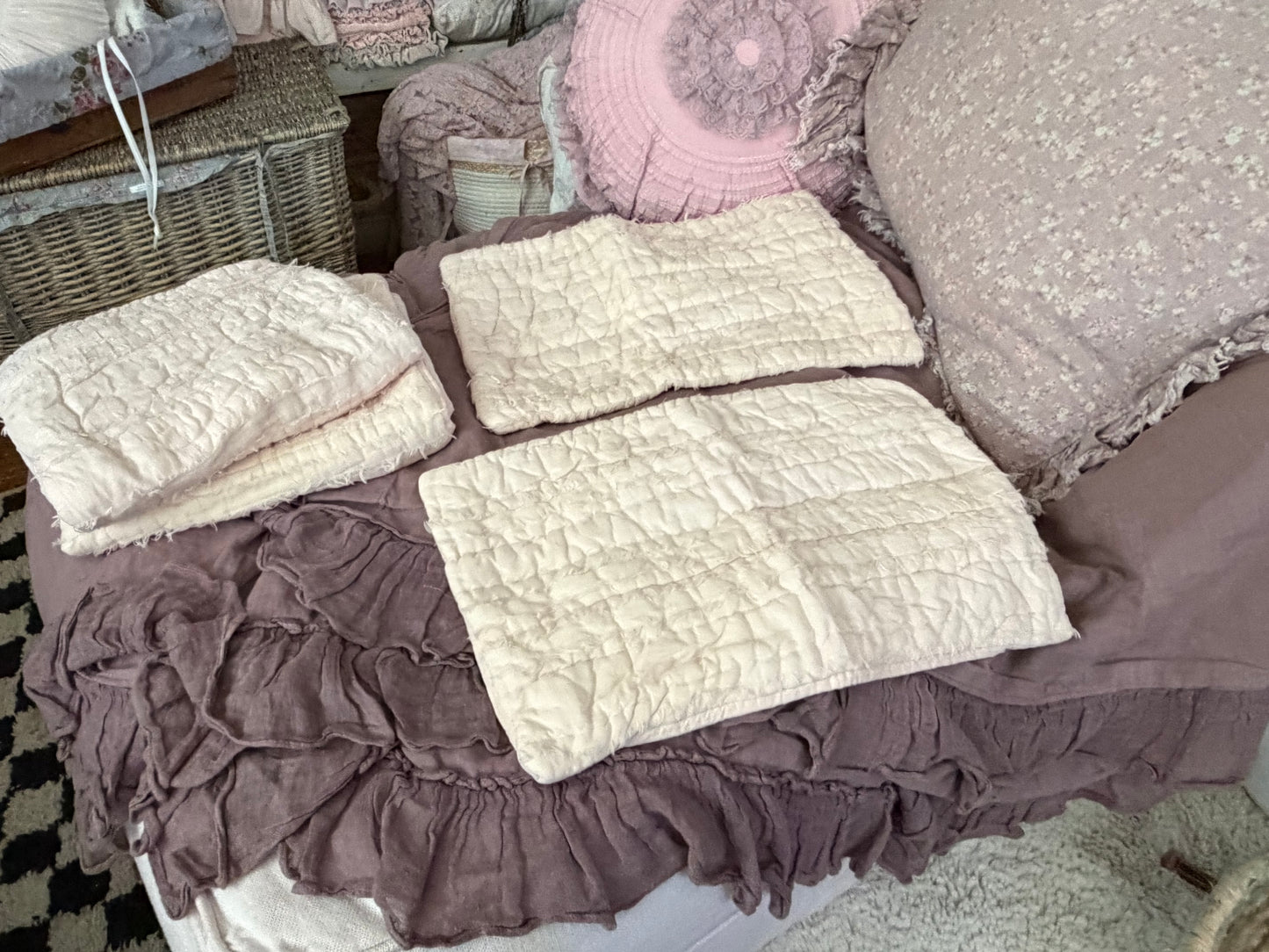 Pink Restoration Hardware Pillow Sham Set