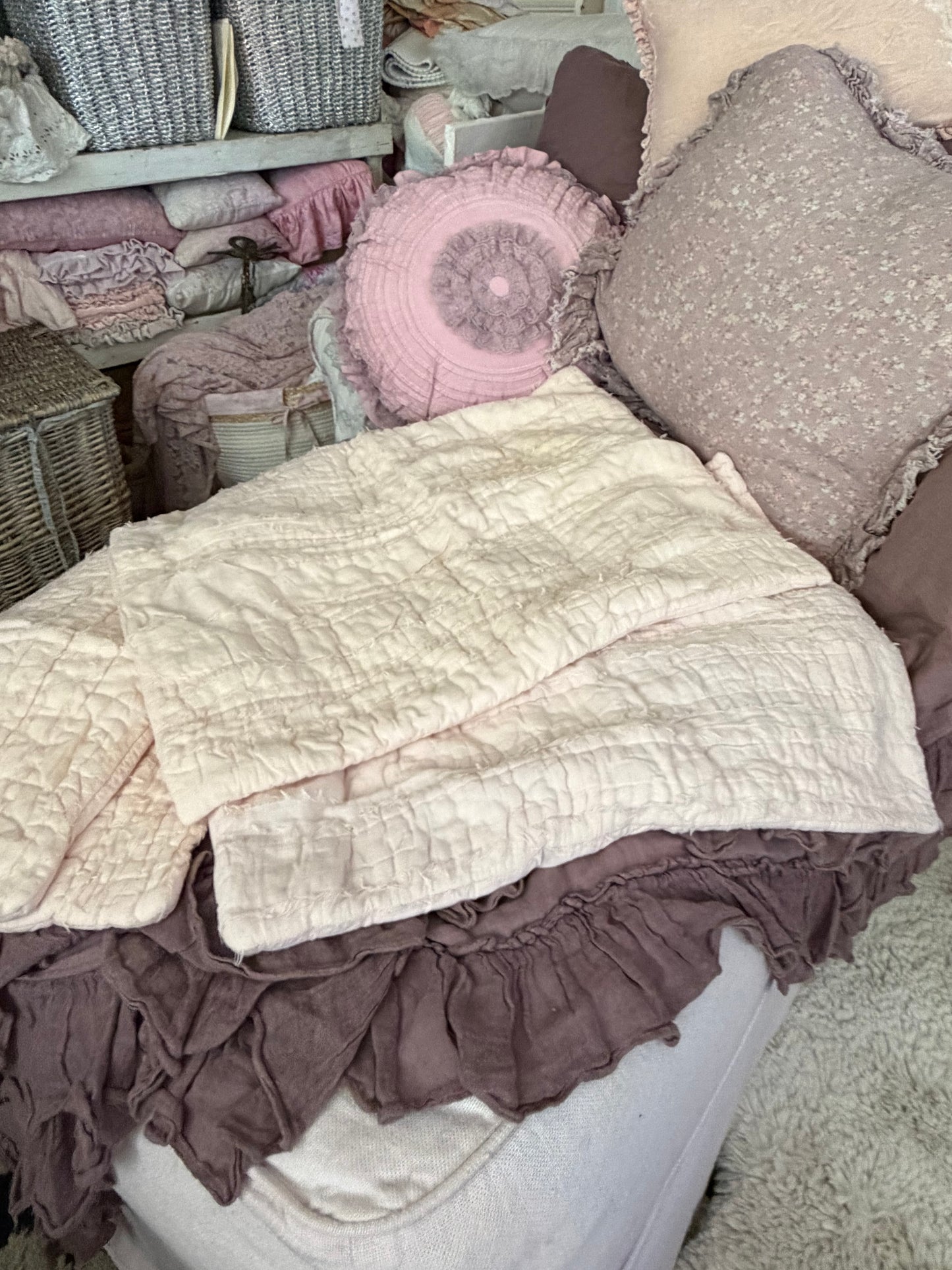 Pink Restoration Hardware Pillow Sham Set