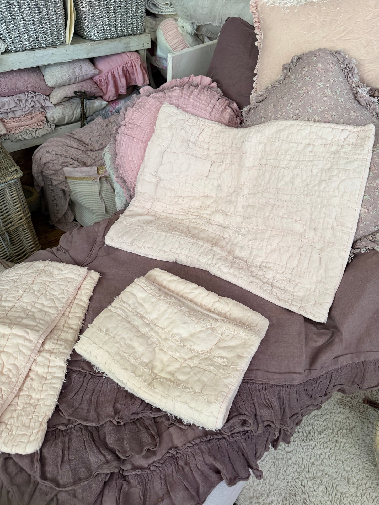 Pink Restoration Hardware Pillow Sham Set