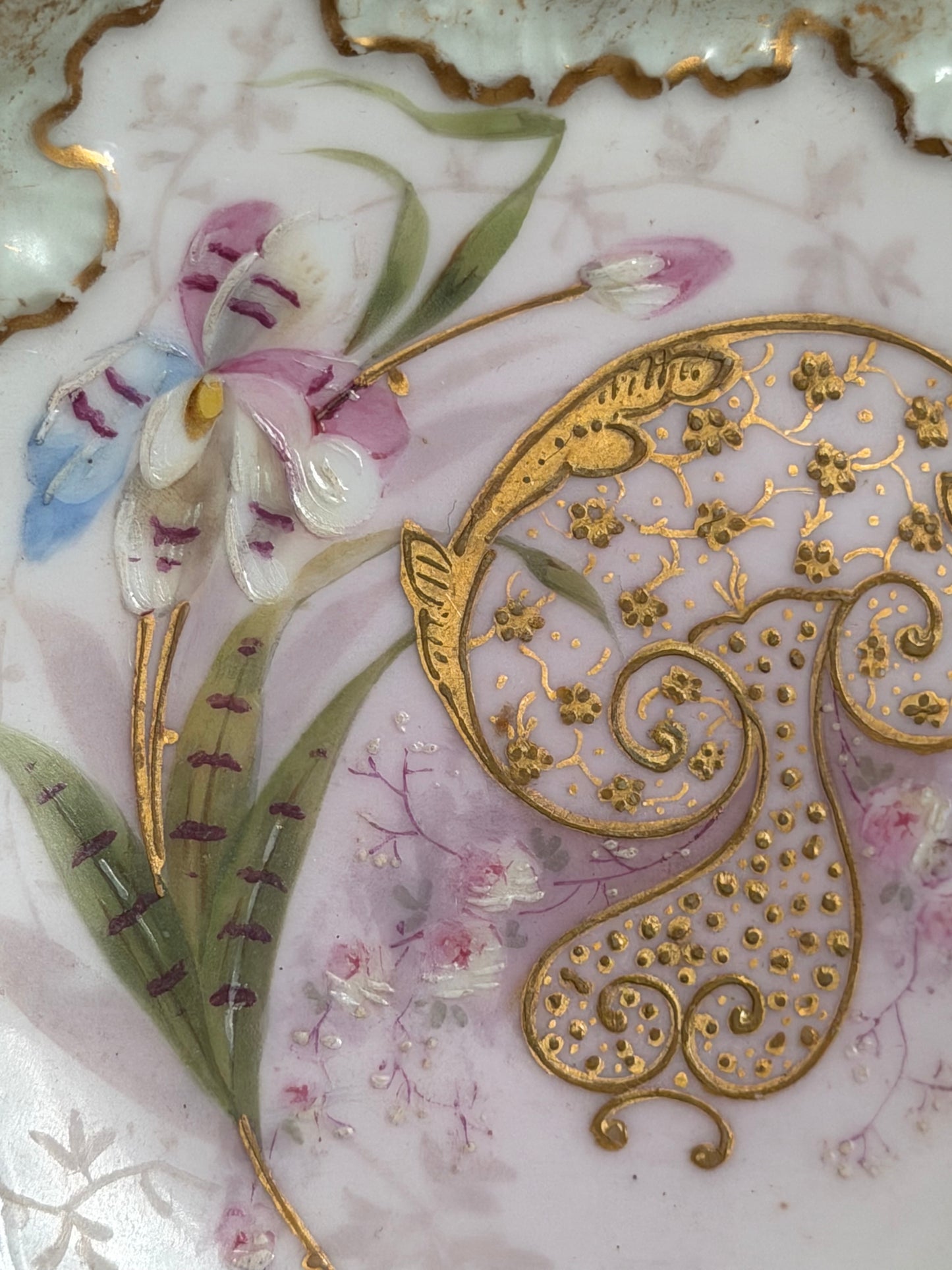 Pair Antique Hand Painted Limoges Plates