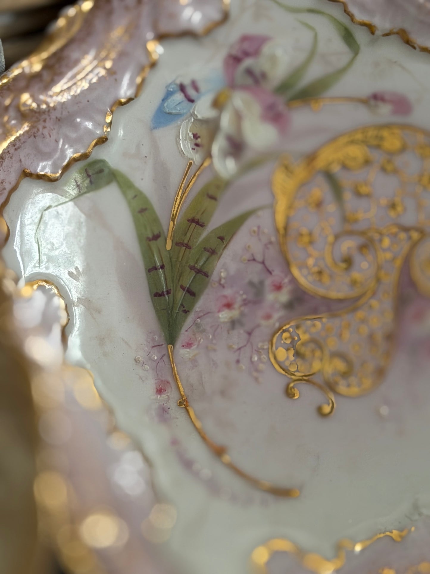Pair Antique Hand Painted Limoges Plates