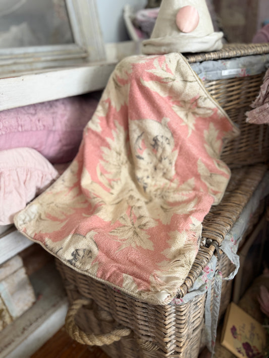 Antique Peachy Floral Rope Trim Pillow Sham