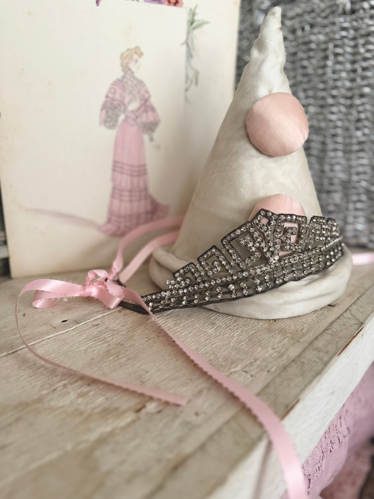 Antique 1920's Flapper Rhinestone Headband Tiara