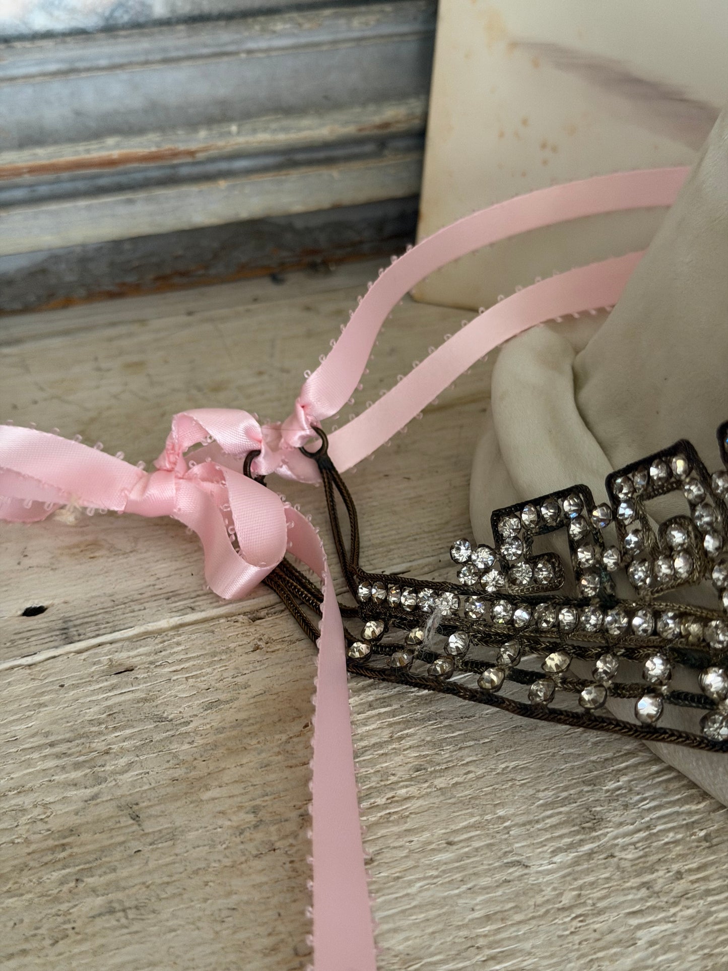 Antique 1920's Flapper Rhinestone Headband Tiara
