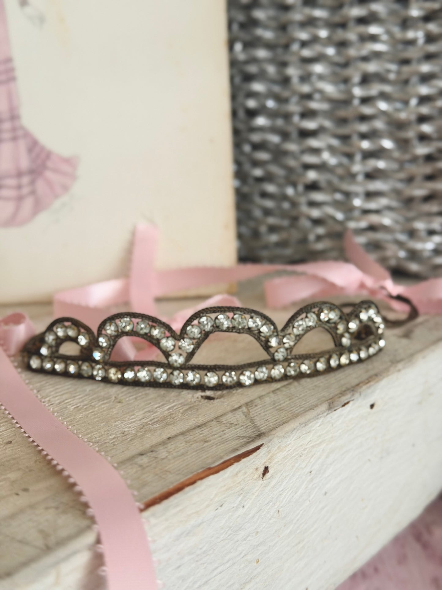 Antique 1920's Flapper Rhinestone Headband Tiara