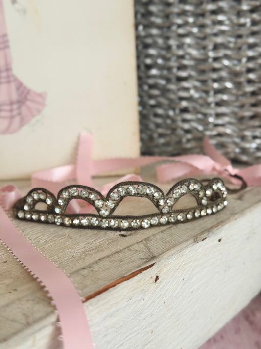 Antique 1920's Flapper Rhinestone Headband Tiara