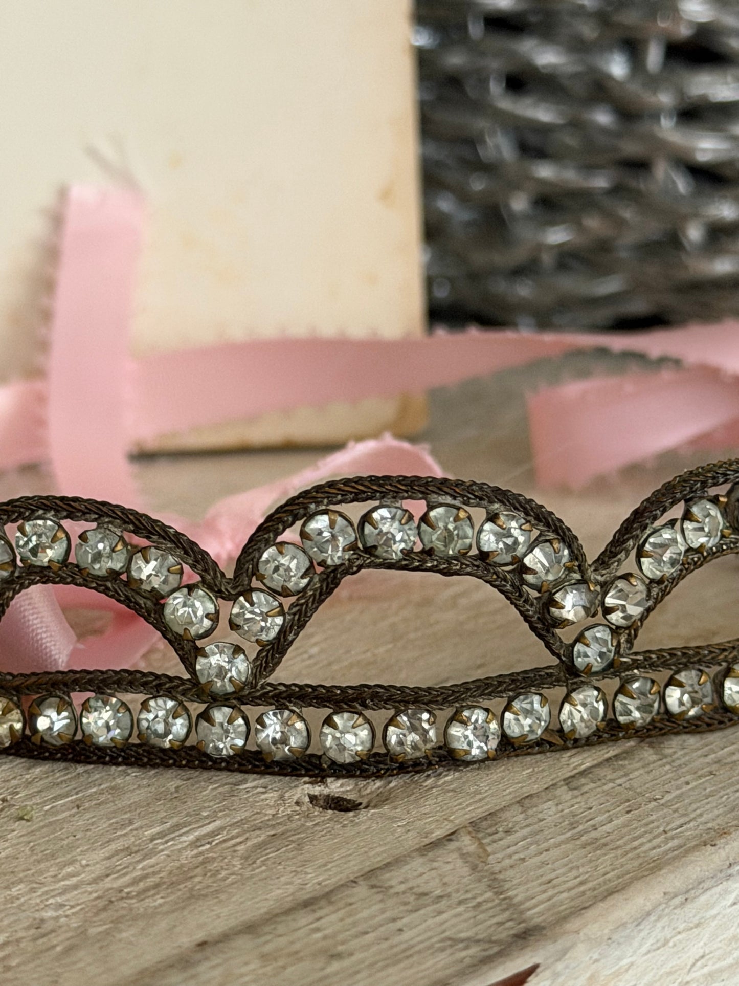 Antique 1920's Flapper Rhinestone Headband Tiara