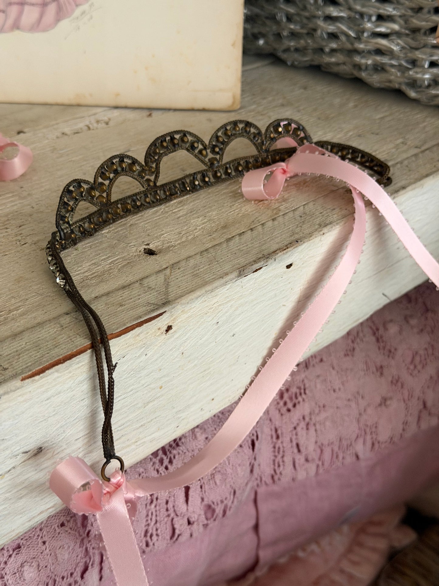Antique 1920's Flapper Rhinestone Headband Tiara
