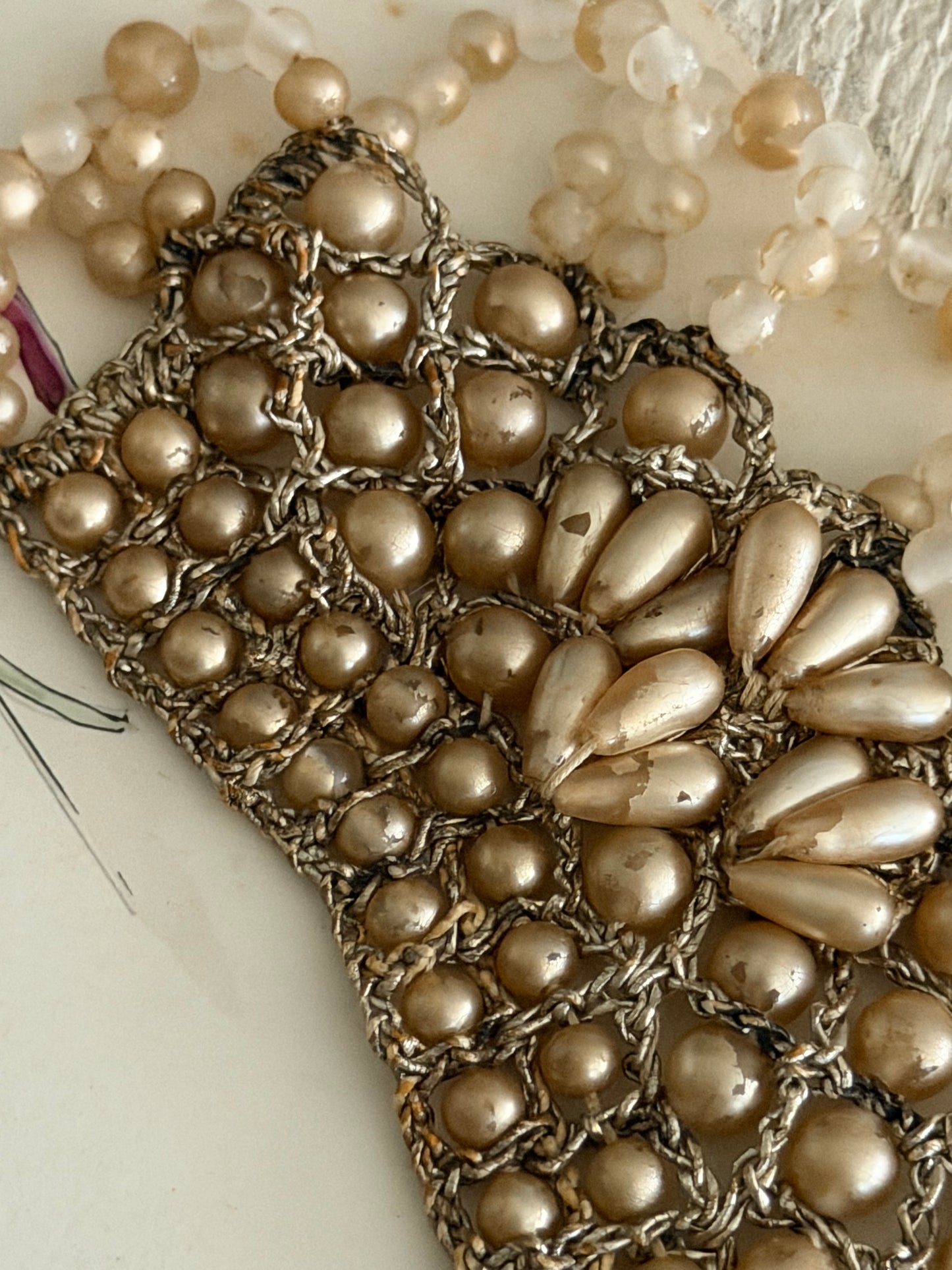 Antique Tabletop Mannequin Silk Crown Corset