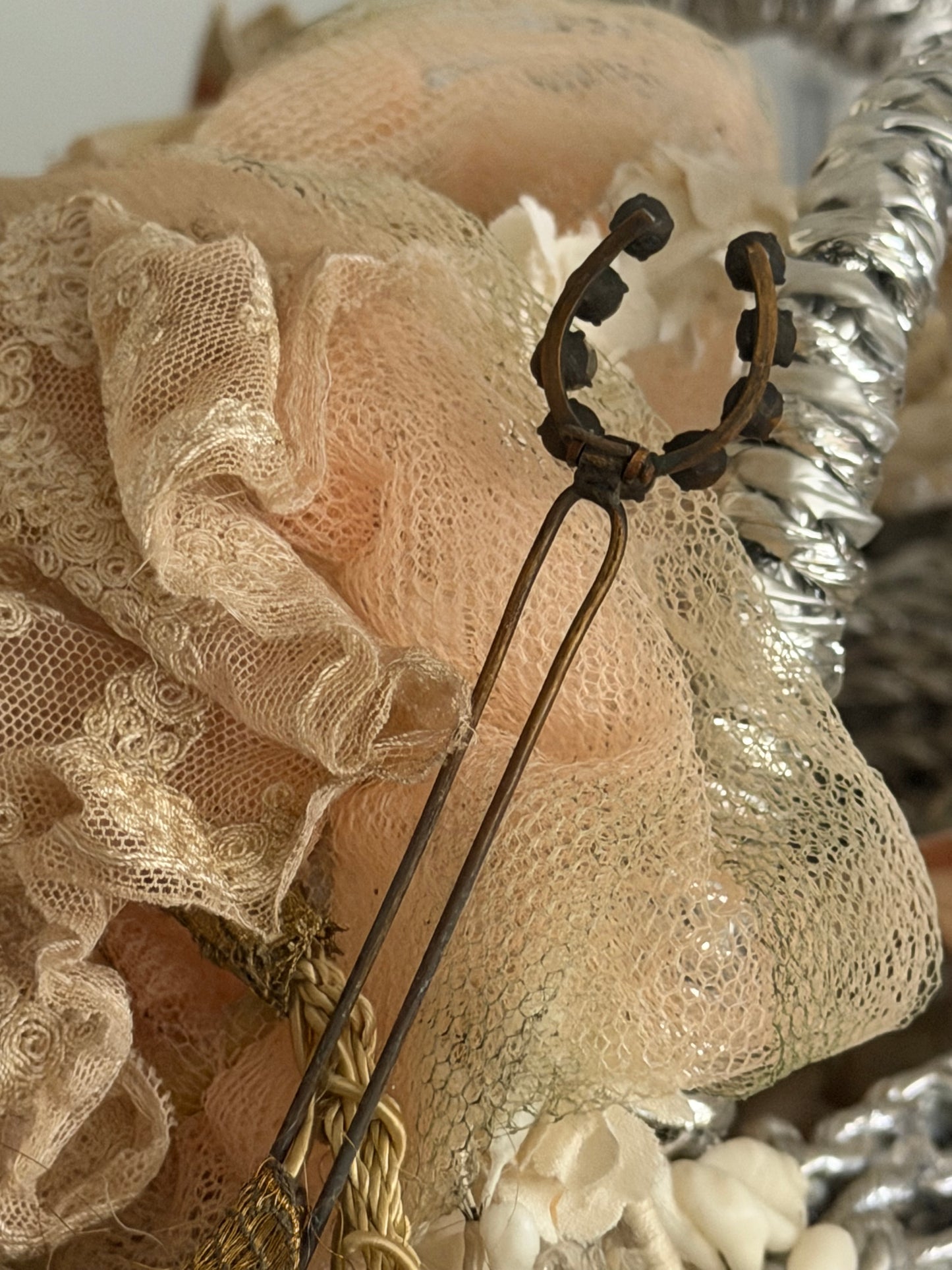 Antique 1920s Rhinestone Horseshoe Hairpin