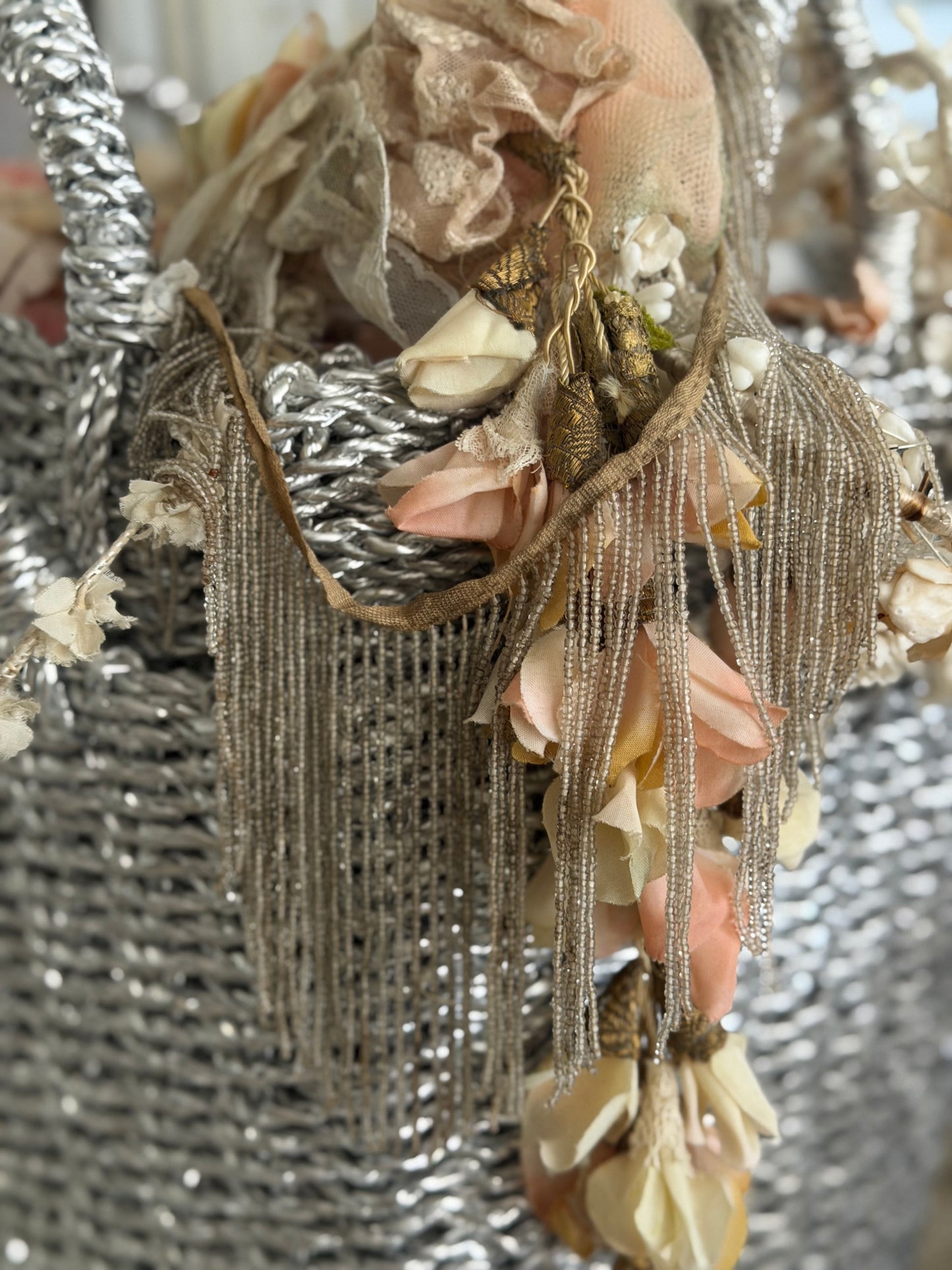 Antique 1920s Beaded Tassel Fringe Trim