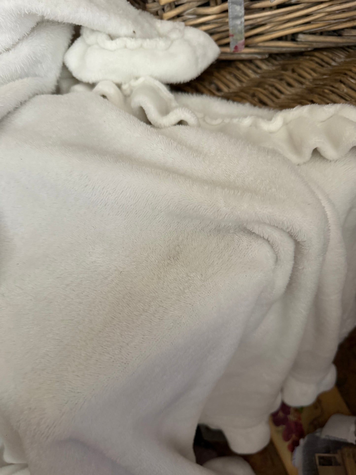 Rachel Ashwell Ruffled Velvet Throw Blanket