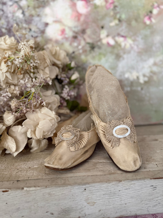 Antique 19th Century Silk Shoes