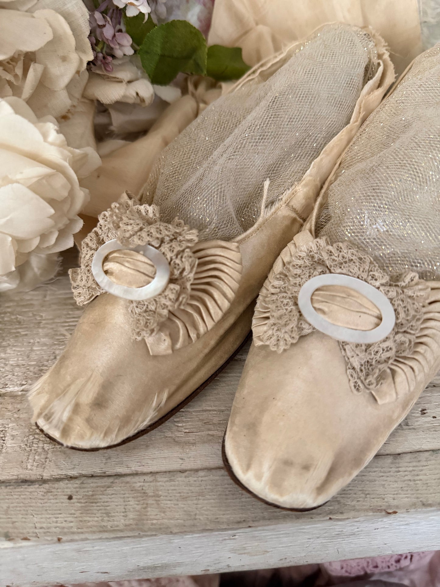 Antique 19th Century Silk Shoes
