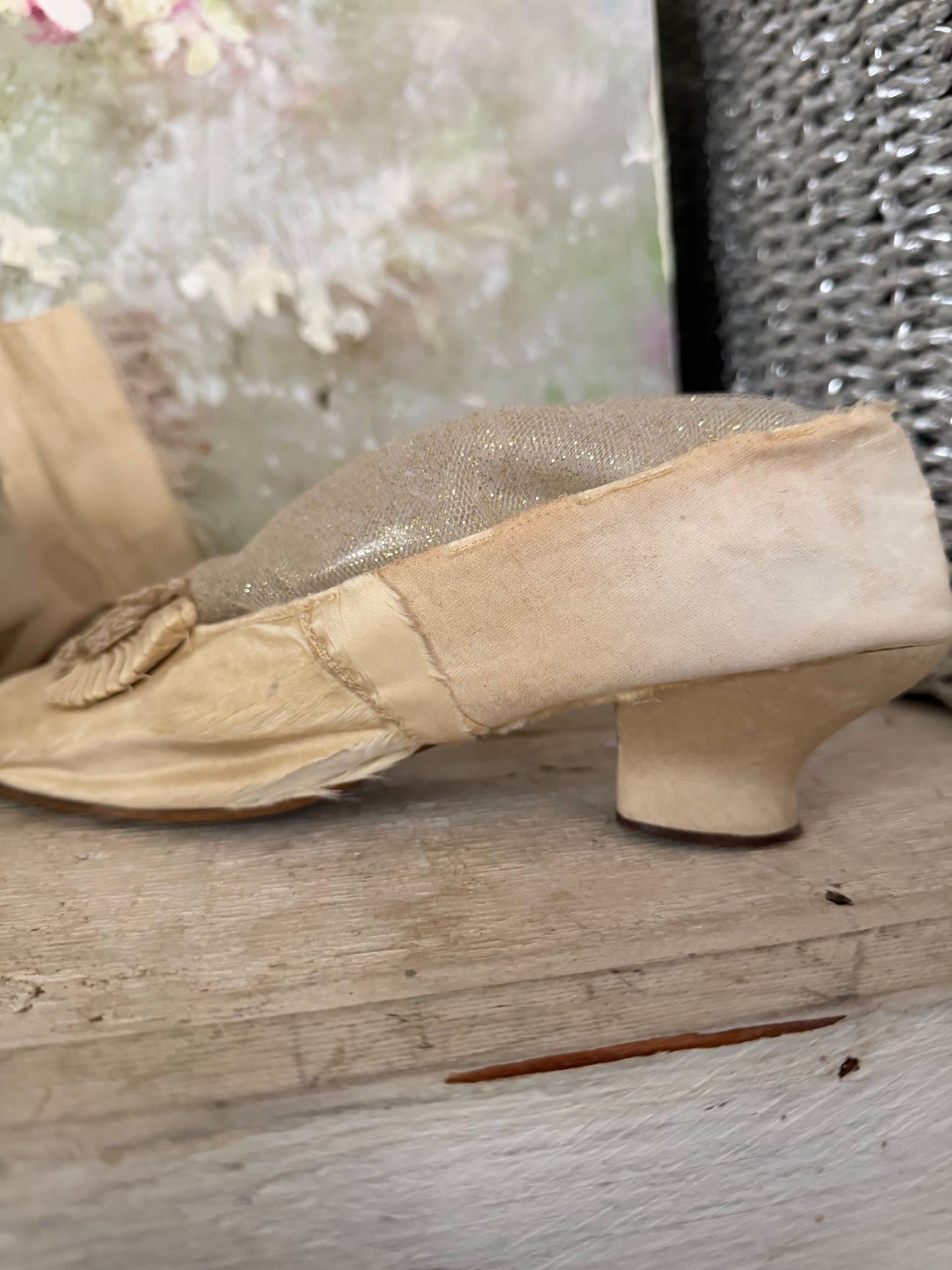 Antique 19th Century Silk Shoes