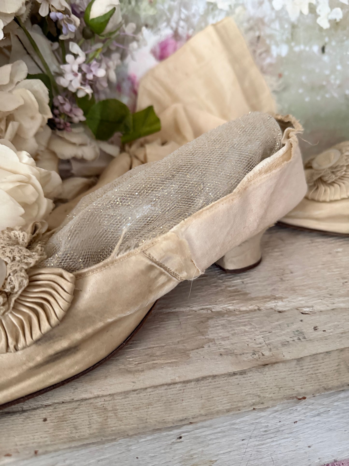 Antique 19th Century Silk Shoes