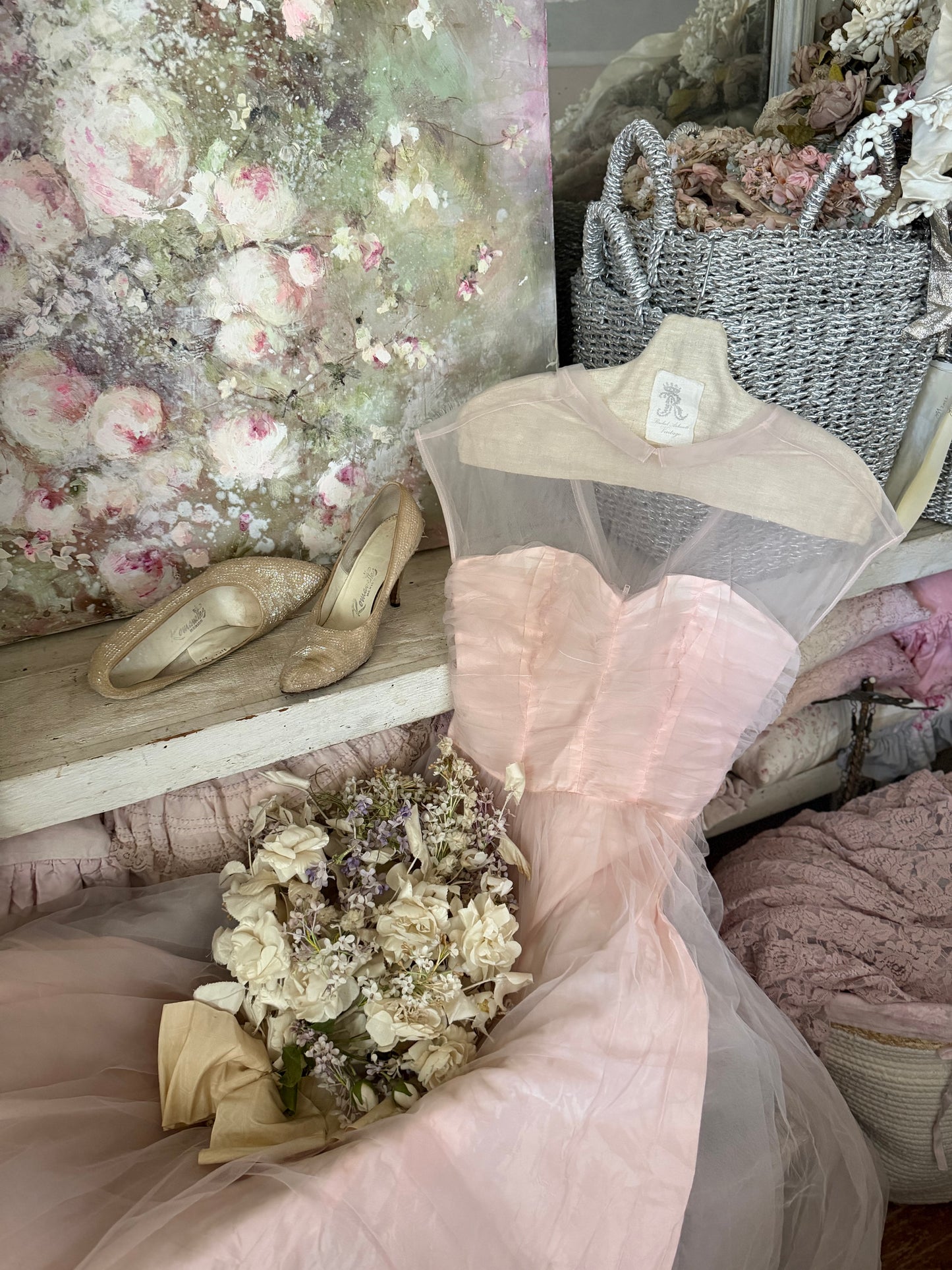 Vintage Pink Prom Dress