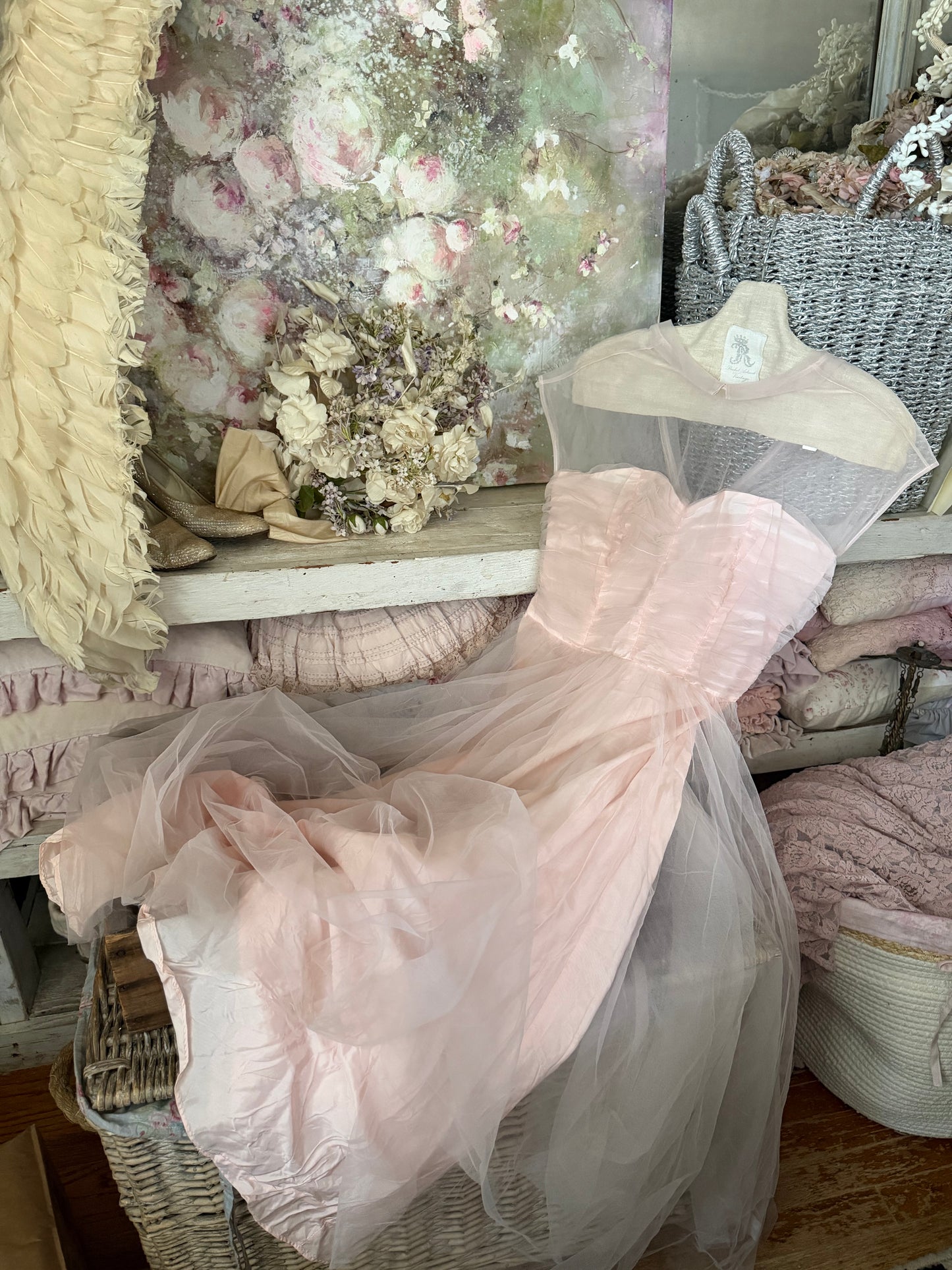 Vintage Pink Prom Dress