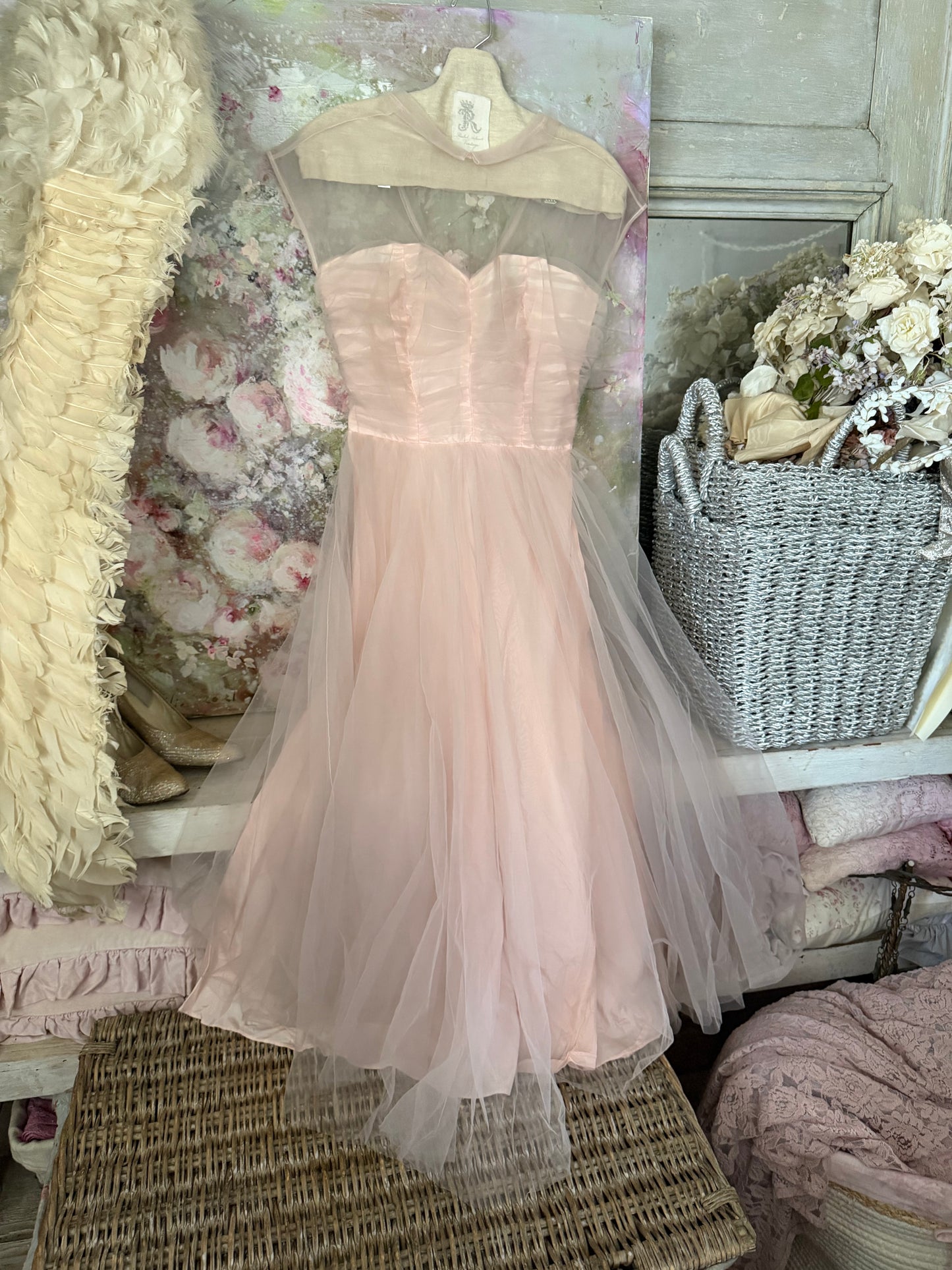 Vintage Pink Prom Dress