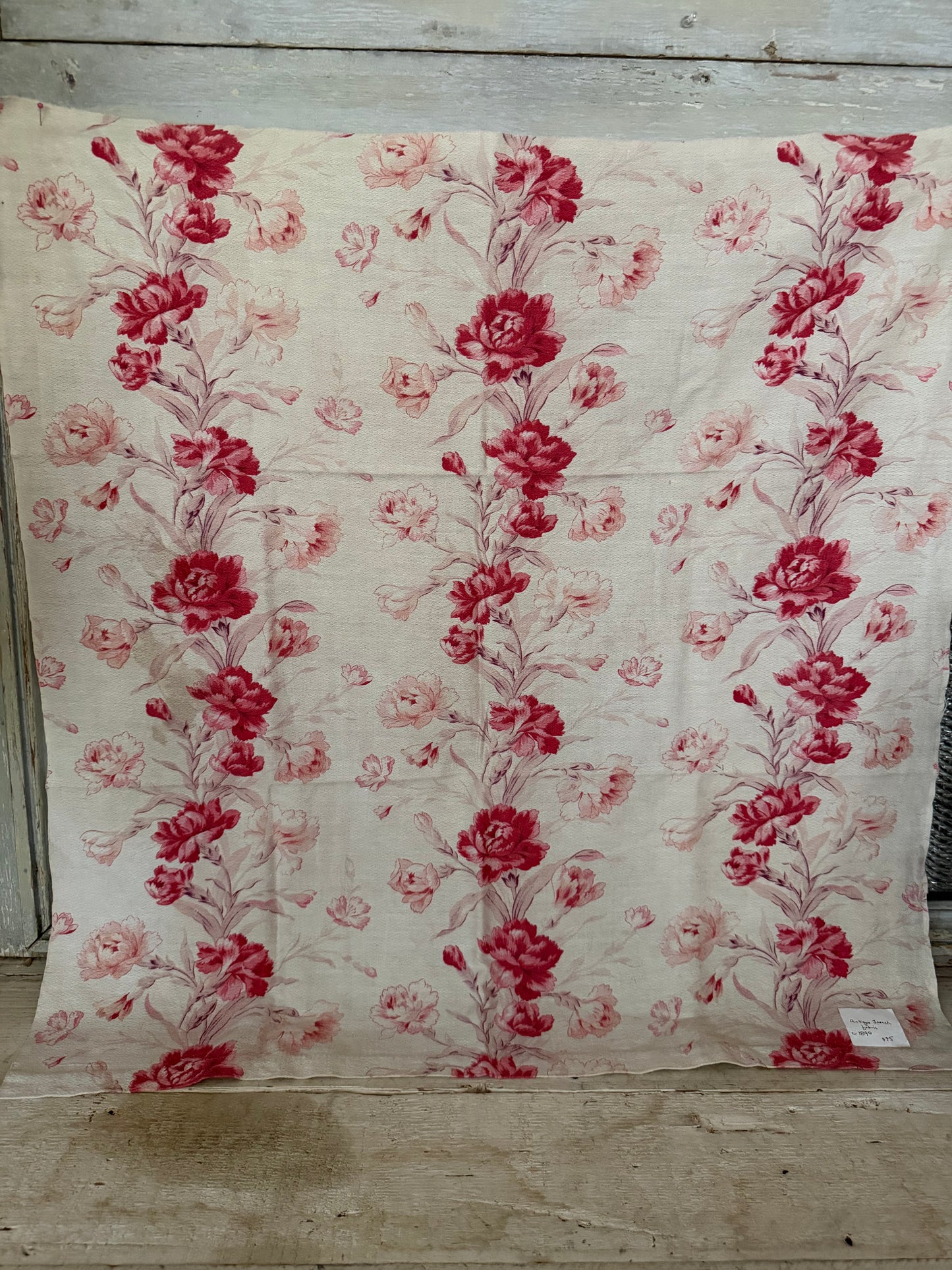 Antique French Fabric Pink Roses