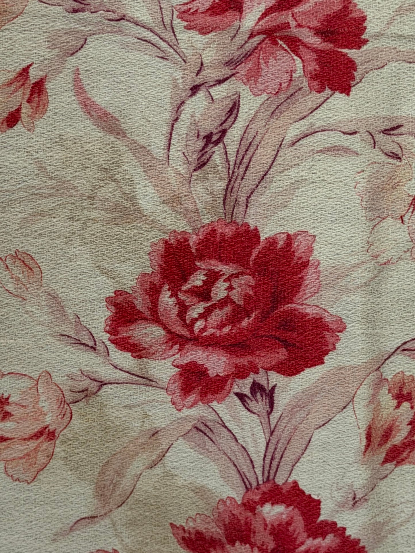 Antique French Fabric Pink Roses