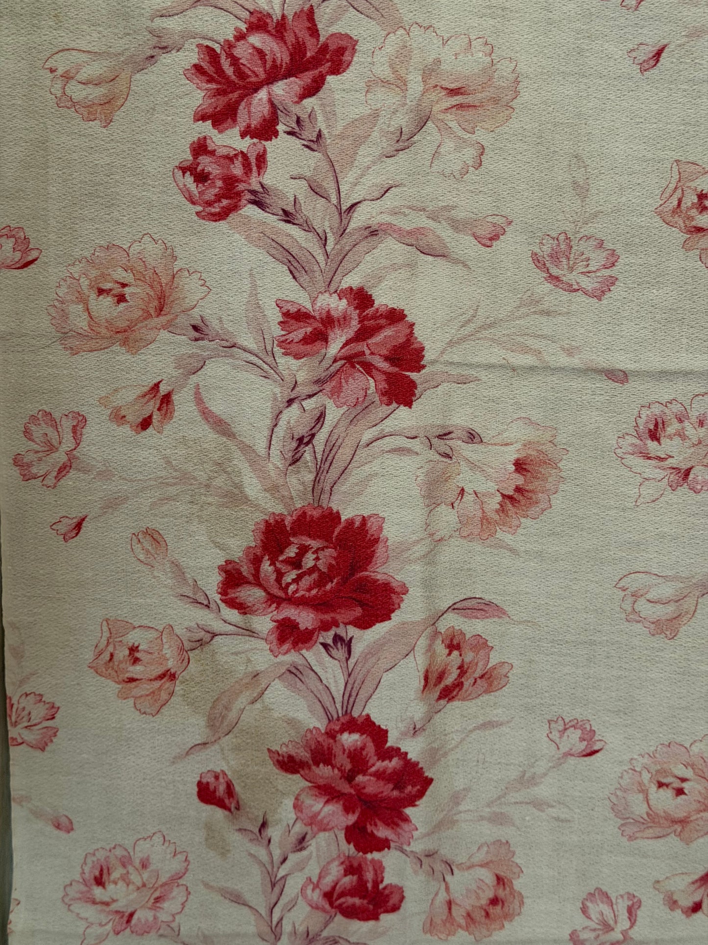 Antique French Fabric Pink Roses