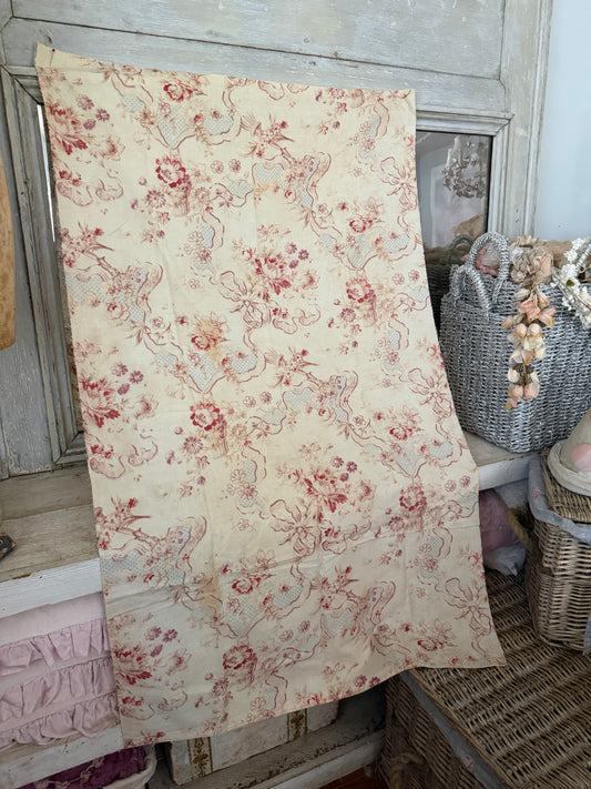 Antique French Fabric Faded Mauve Ribbon Bows