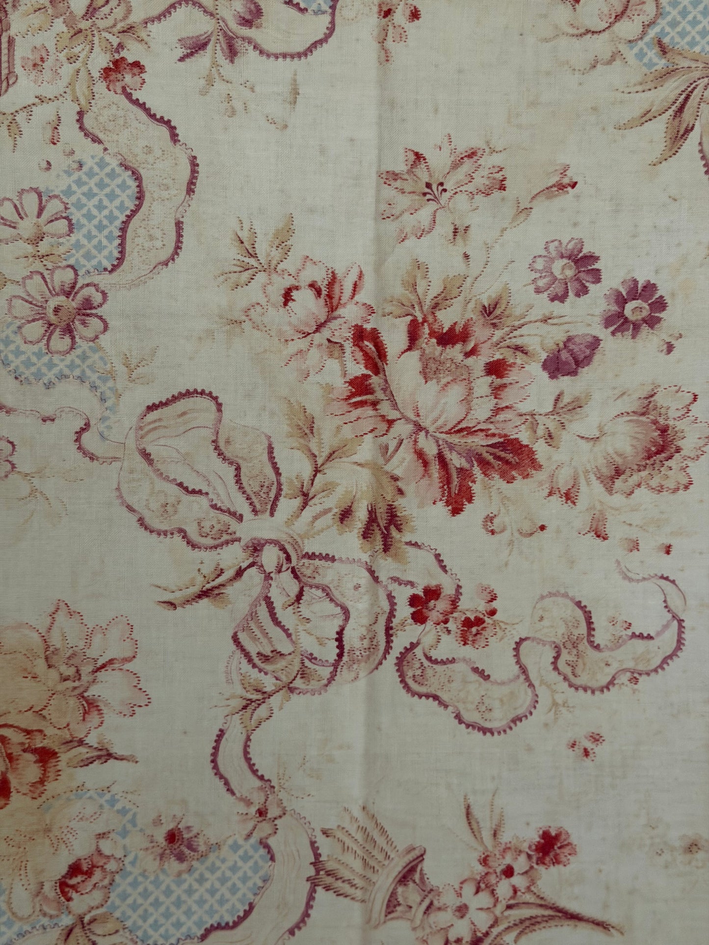 Antique French Fabric Faded Mauve Ribbon Bows