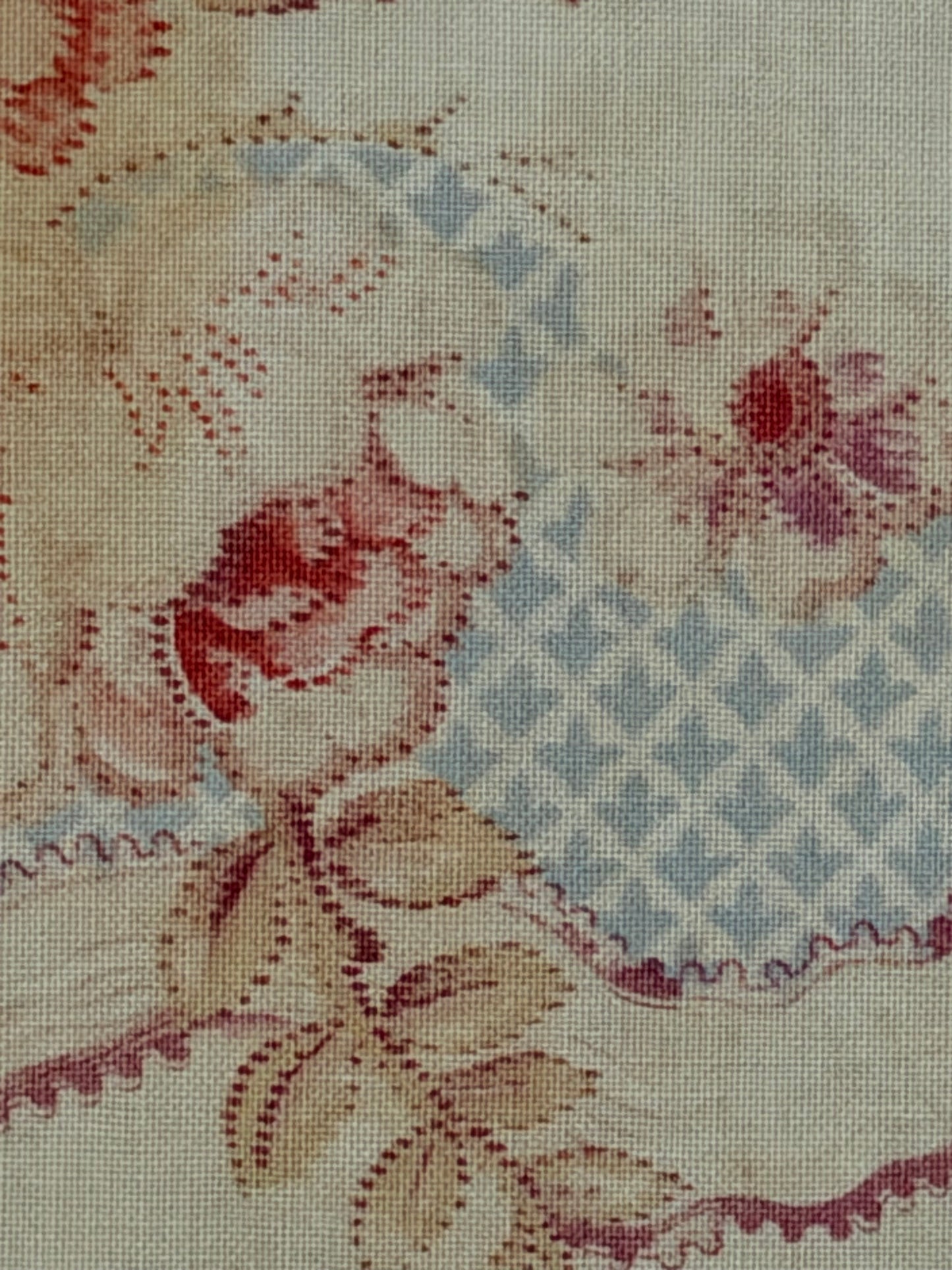 Antique French Fabric Faded Mauve Ribbon Bows