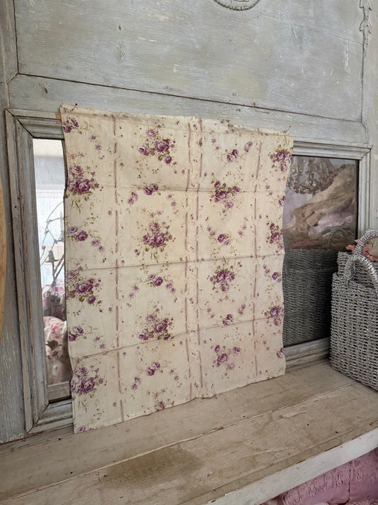 Antique French Fabric Lavender Roses