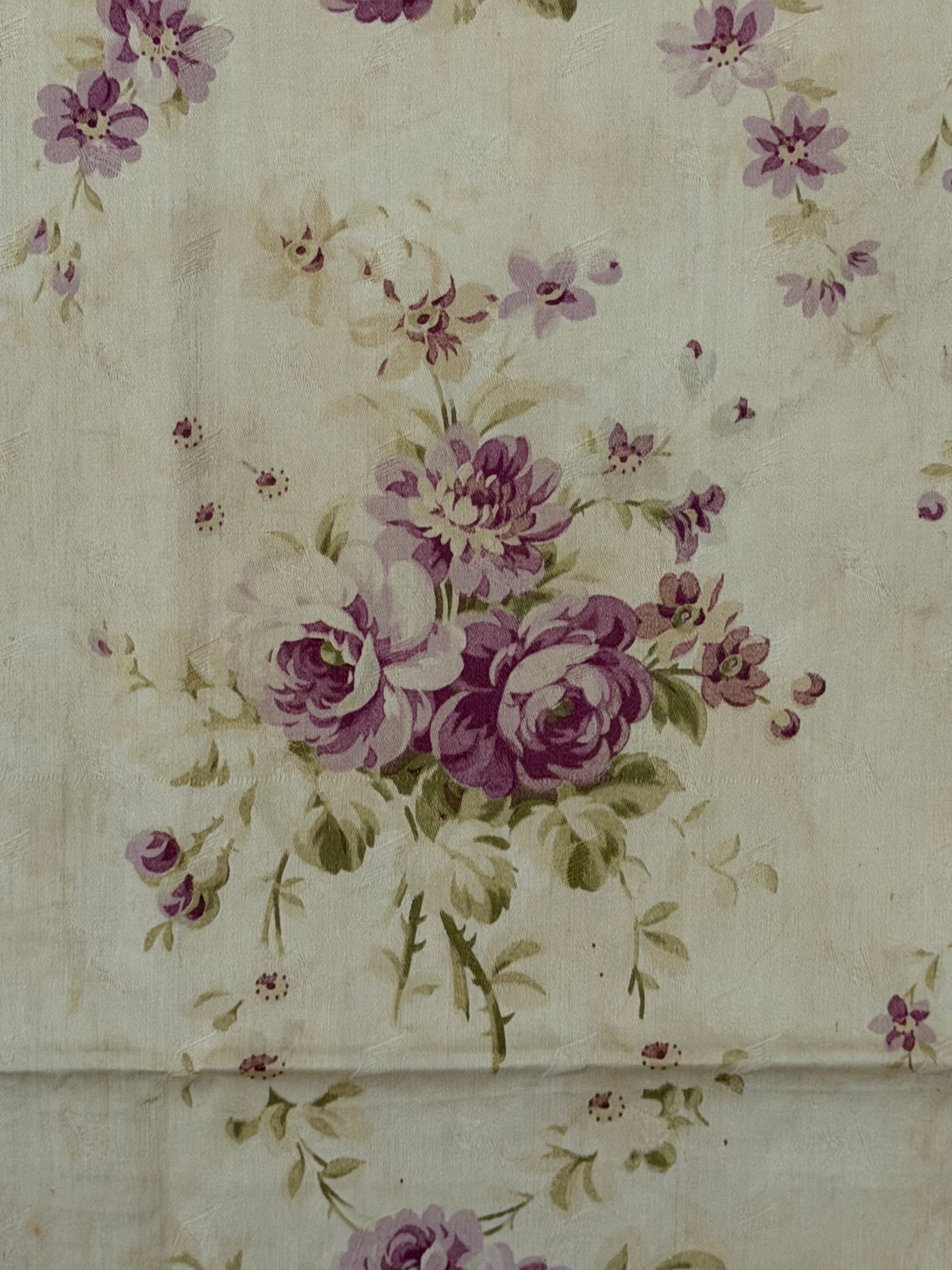 Antique French Fabric Lavender Roses
