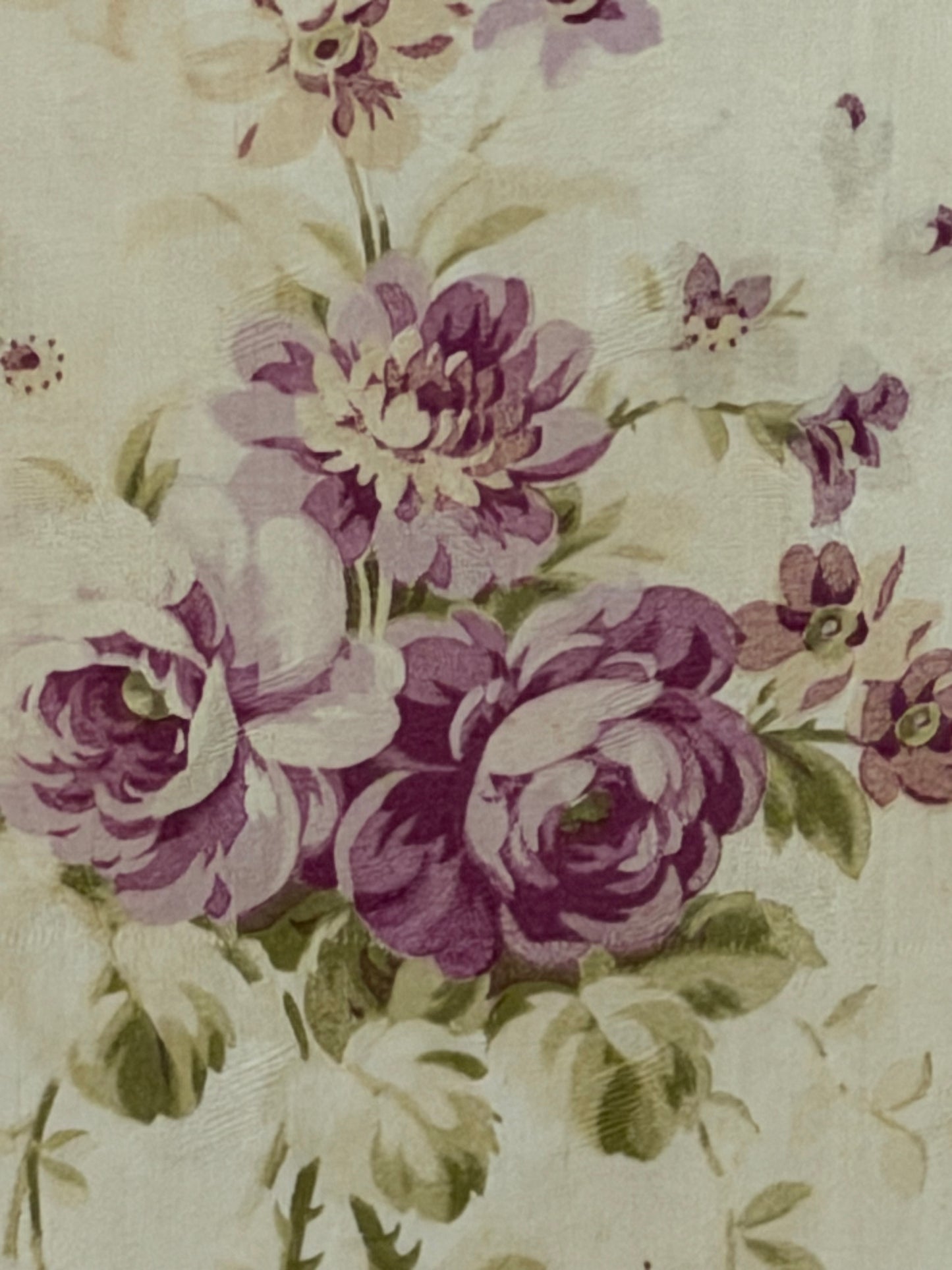 Antique French Fabric Lavender Roses