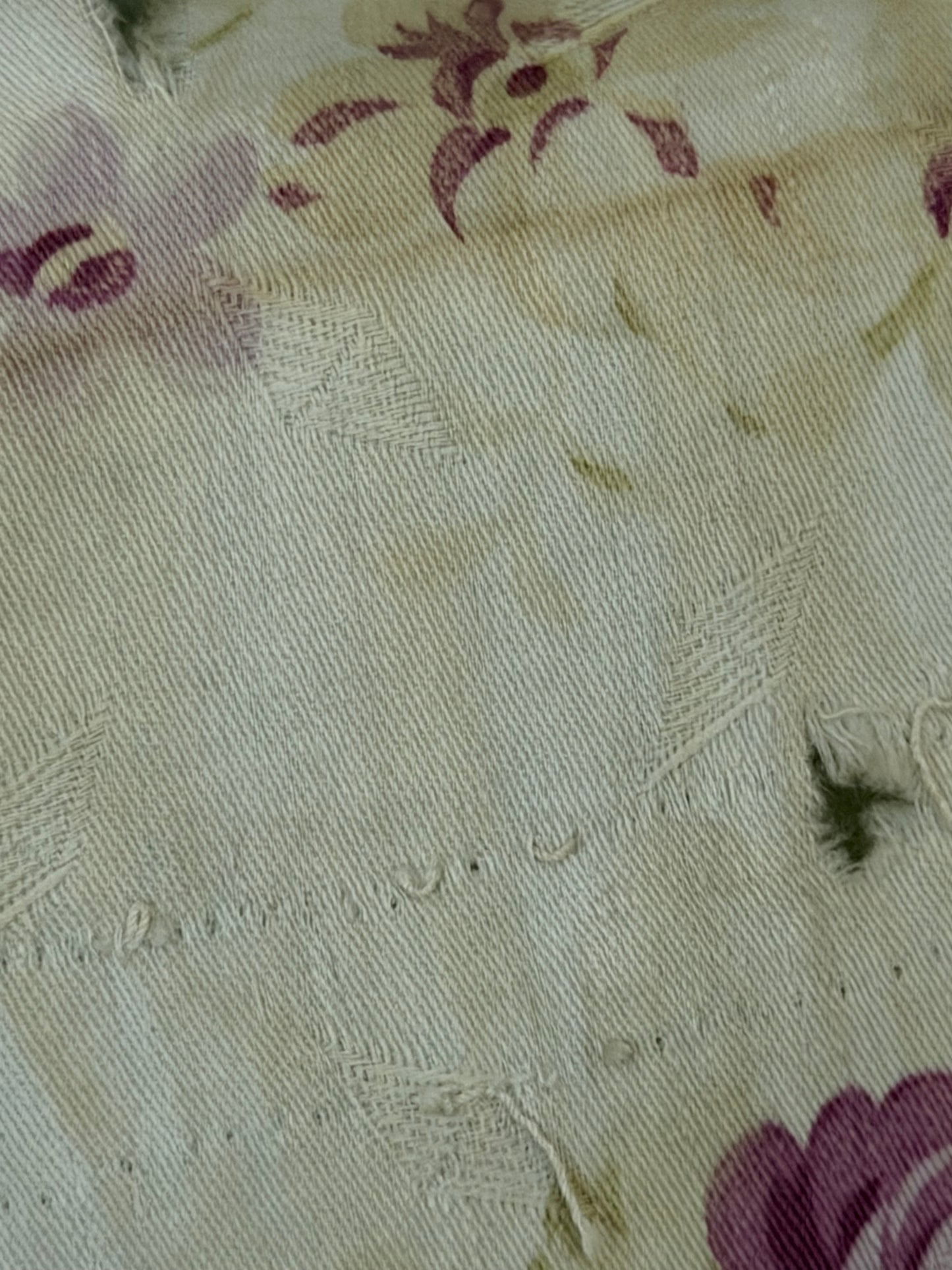 Antique French Fabric Lavender Roses