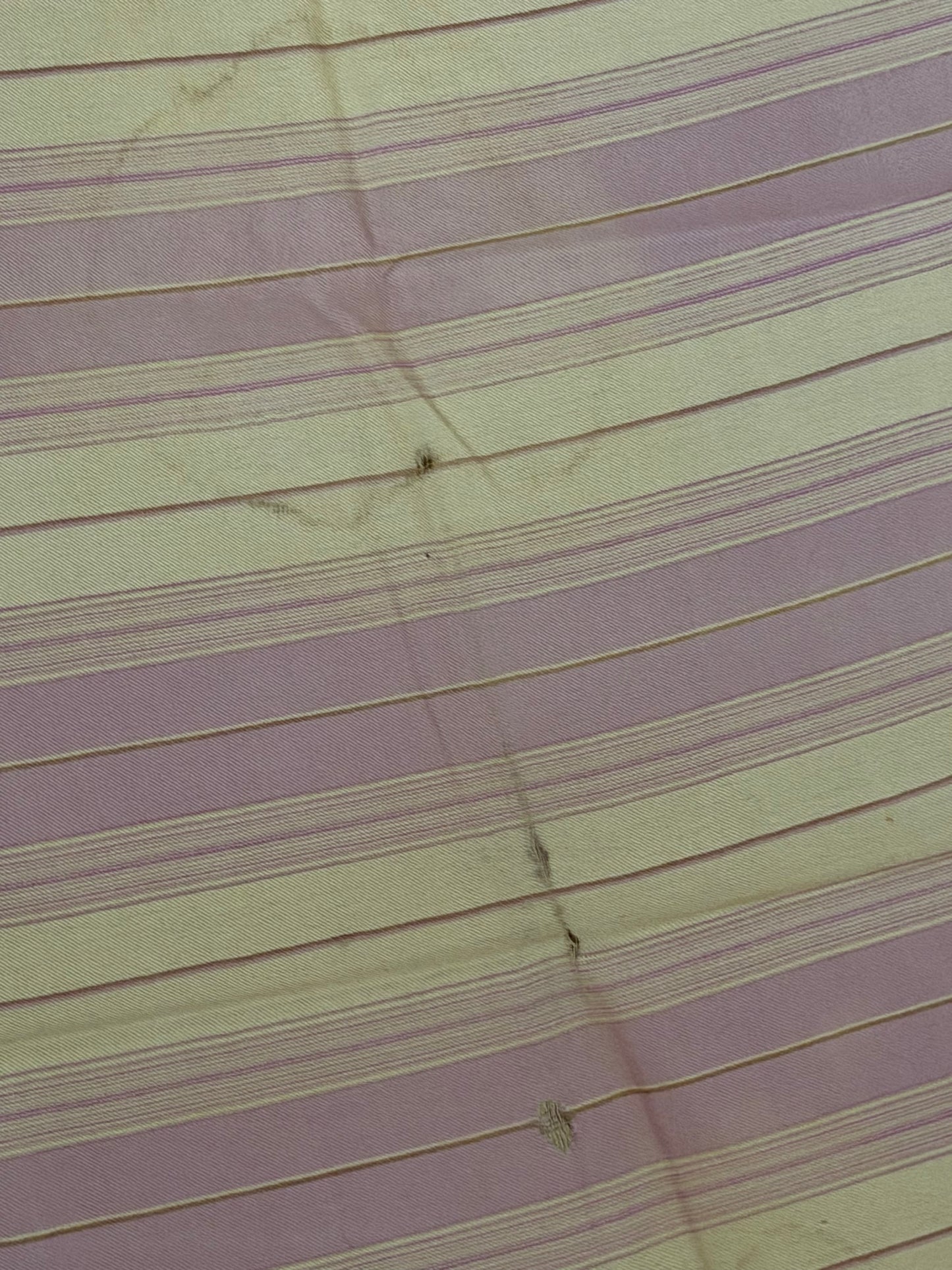 Antique Lavender White Stripe Silk Fringe Shawl