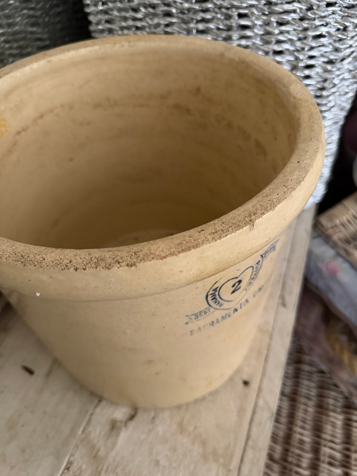 Antique Stoneware Crock With Heart
