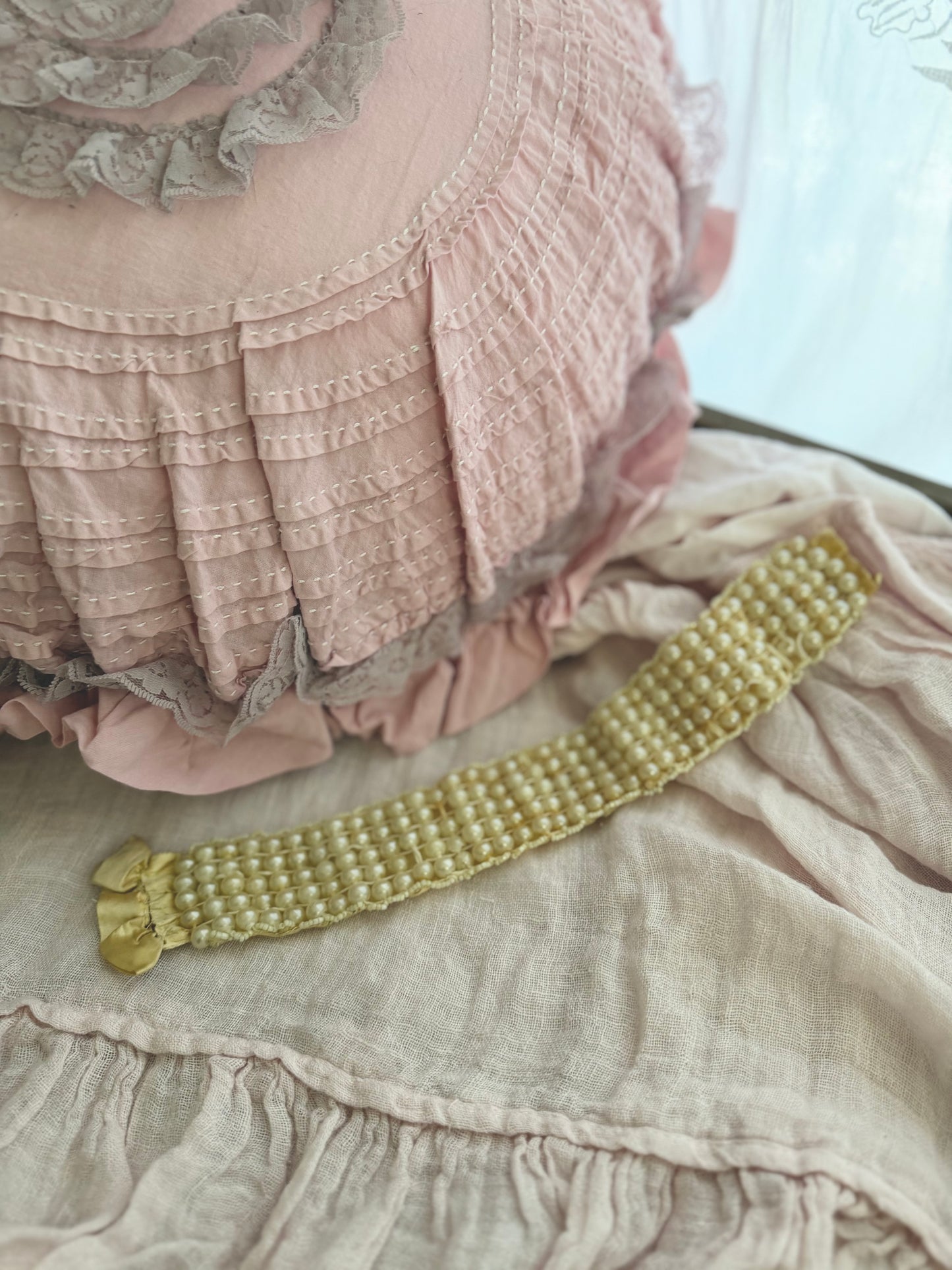 Antique 5 Row Silk Pearl Collar