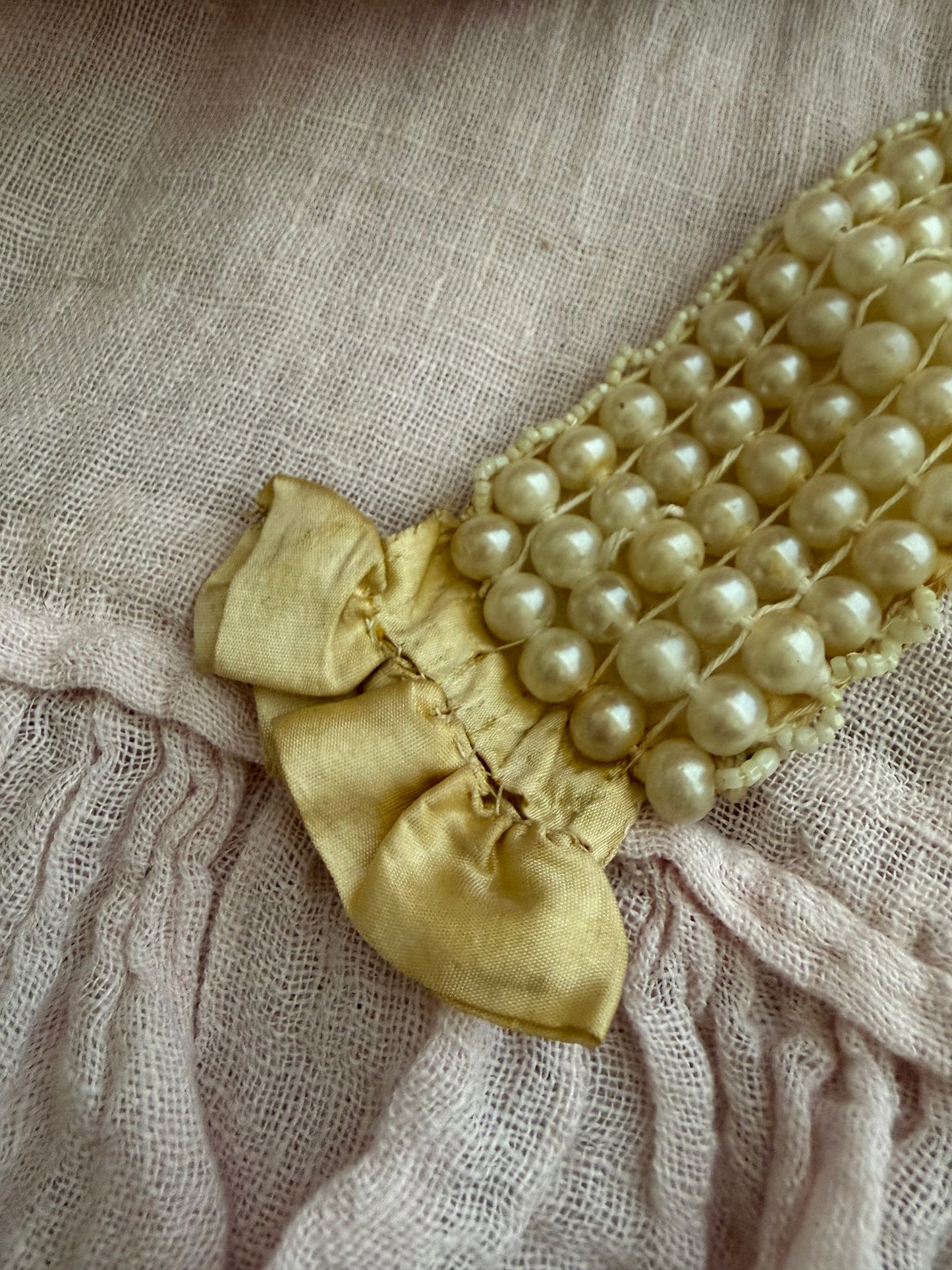 Antique 5 Row Silk Pearl Collar